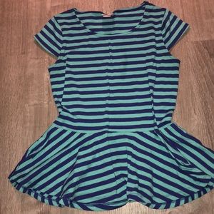 Dark and light blue striped Tee
